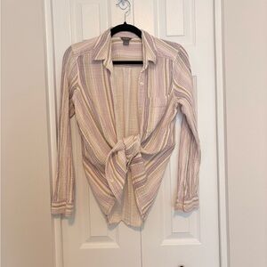 Eddie Bauer Lightweight Striped Button-Up Shirt.